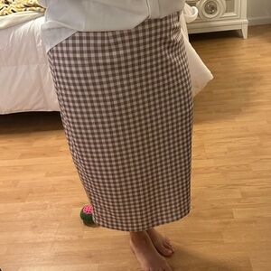 Dainty Jewell Gingham midi pencil skirt